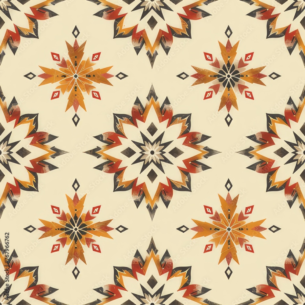Seamless southwestern pattern Characterized by warm shades Seamless southwestern pattern Characterized by warm shades