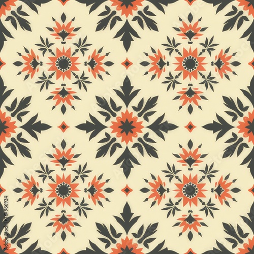 Seamless southwestern pattern Characterized by warm shades