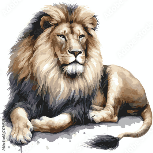 Fototapeta Naklejka Na Ścianę i Meble -  Lion Artwork painting , Lion Illustration painting watercolor