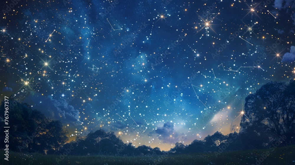 Fototapeta premium Night Sky Filled With Stars