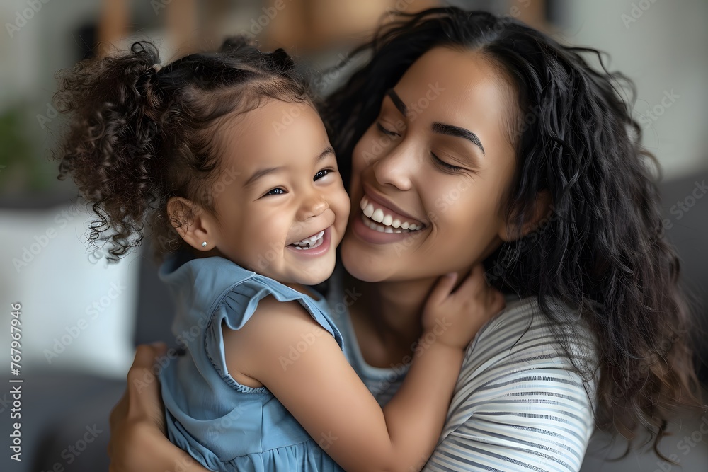 Mom and Daughter Dancing Happily at Home