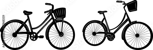 bicycles silhouette, on white background vector © zolotons
