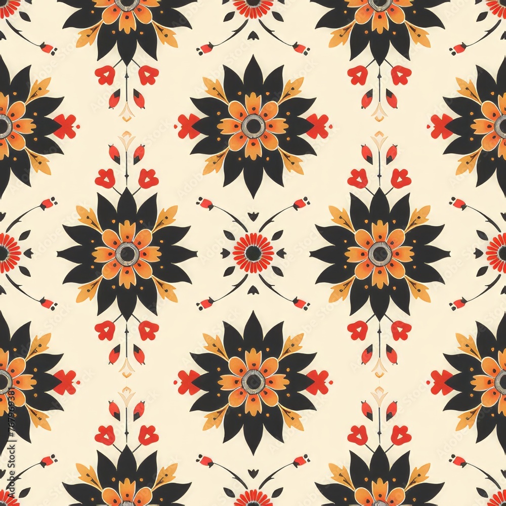 Seamless southwestern pattern Characterized by warm shades Seamless southwestern pattern Characterized by warm shades