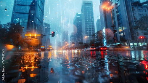 Urban Rhythm: Rain of Light in the Metropolis © Mauro