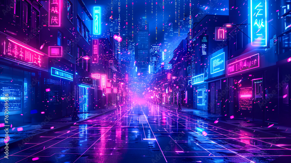 Futuristic Neon Light Tunnel, Modern Digital Architecture, Abstract Concept Futuristic Neon Light Tunnel, Modern Digital Architecture, Abstract Concept