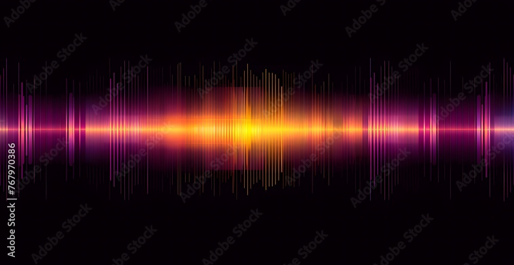 Purple and Yellow Audio Wave, Simple and Glowing