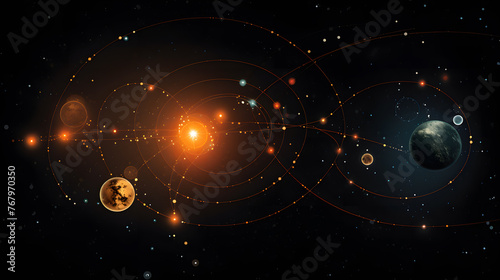 Solar system flat illustration