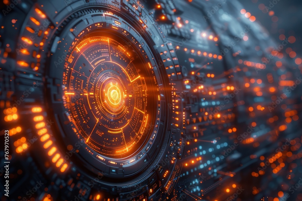 3D Render Futuristic Financial Transfer