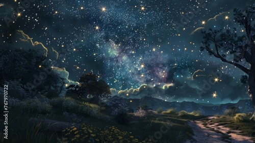 Night Sky Filled With Stars © Prostock-studio