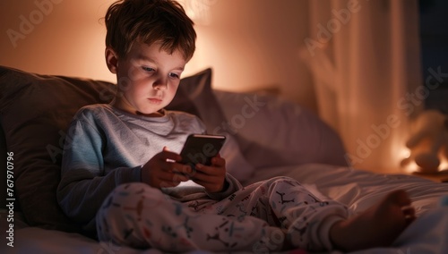 Children use the phone late at night