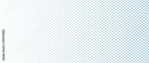 Blended doodle blue heart on white for pattern and background, halftone effect, Valentine's background