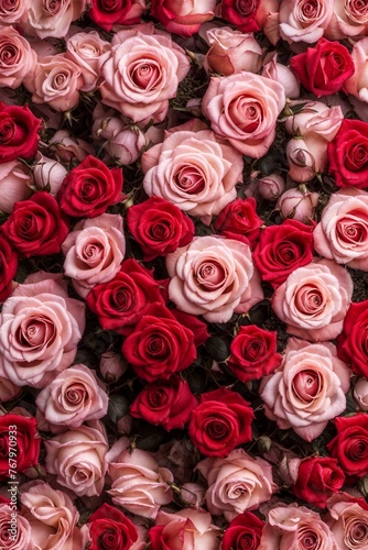  background full of red and pink roses