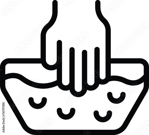 Soak nails icon outline vector. Manicure procedure. Salon nail service