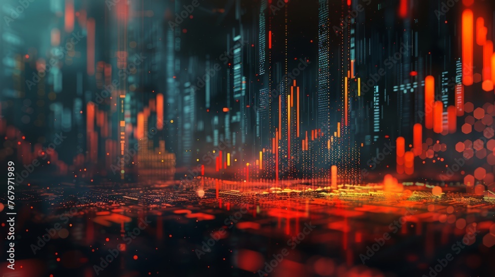 Obraz premium Conceptual economic stock market crash