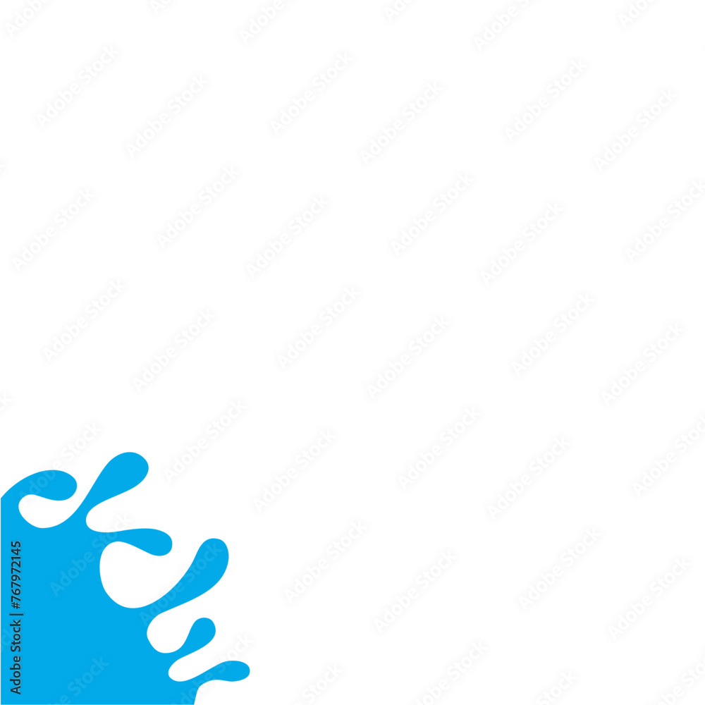 Splash Water Illustration In The Corner Splash Water Illustration In The Corner