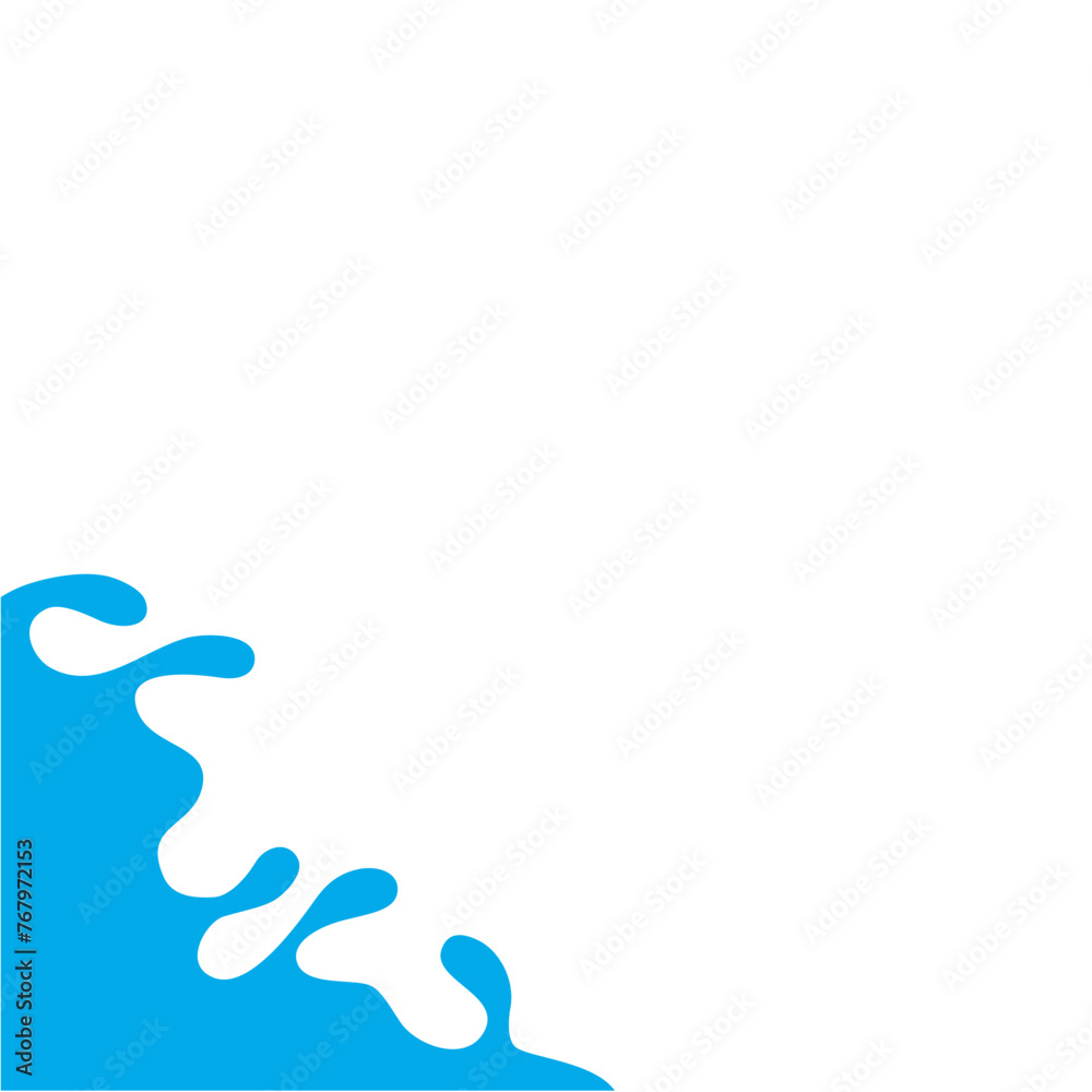 Splash Water Illustration In The Corner Splash Water Illustration In The Corner