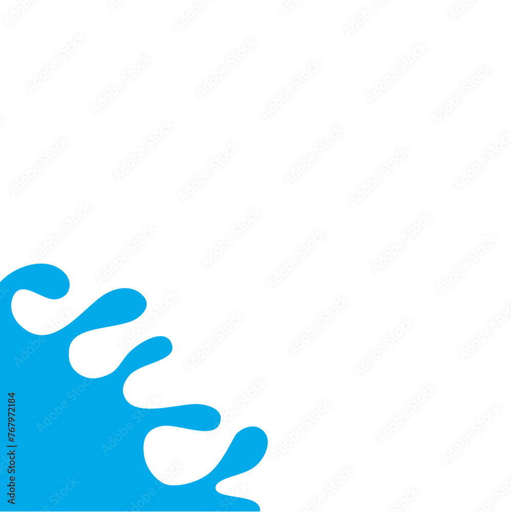 Splash Water Illustration In The Corner