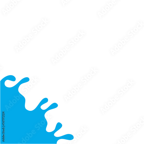 Splash Water Illustration In The Corner