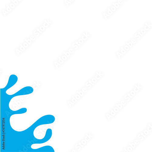 Splash Water Illustration In The Corner