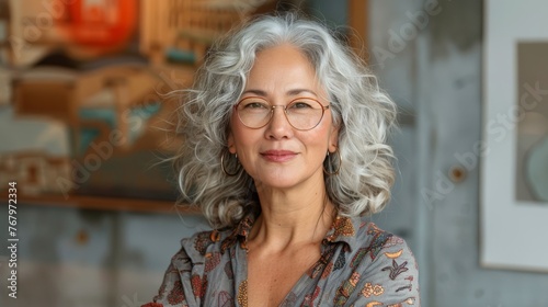 Woman Wearing Glasses and Scarf