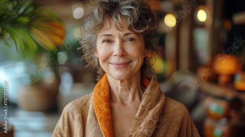 Woman Wearing Scarf Around Neck