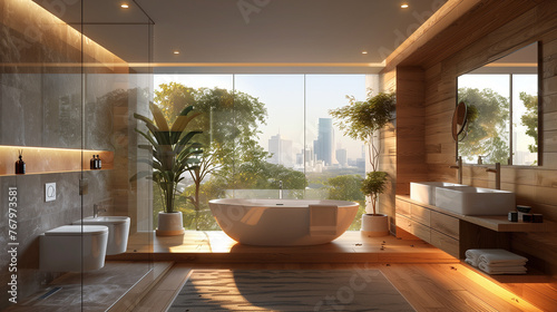 Modern Bathroom with Panoramic View