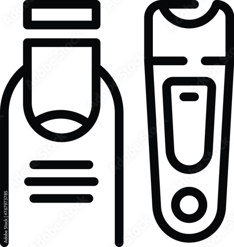 Fingernail clipper icon outline vector. Cut nails tool. Manicure care instrument