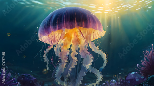 Underwater World: Fish and Jellyfish in Aquarium