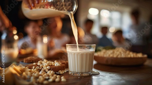 Pouring Milk Into Glass