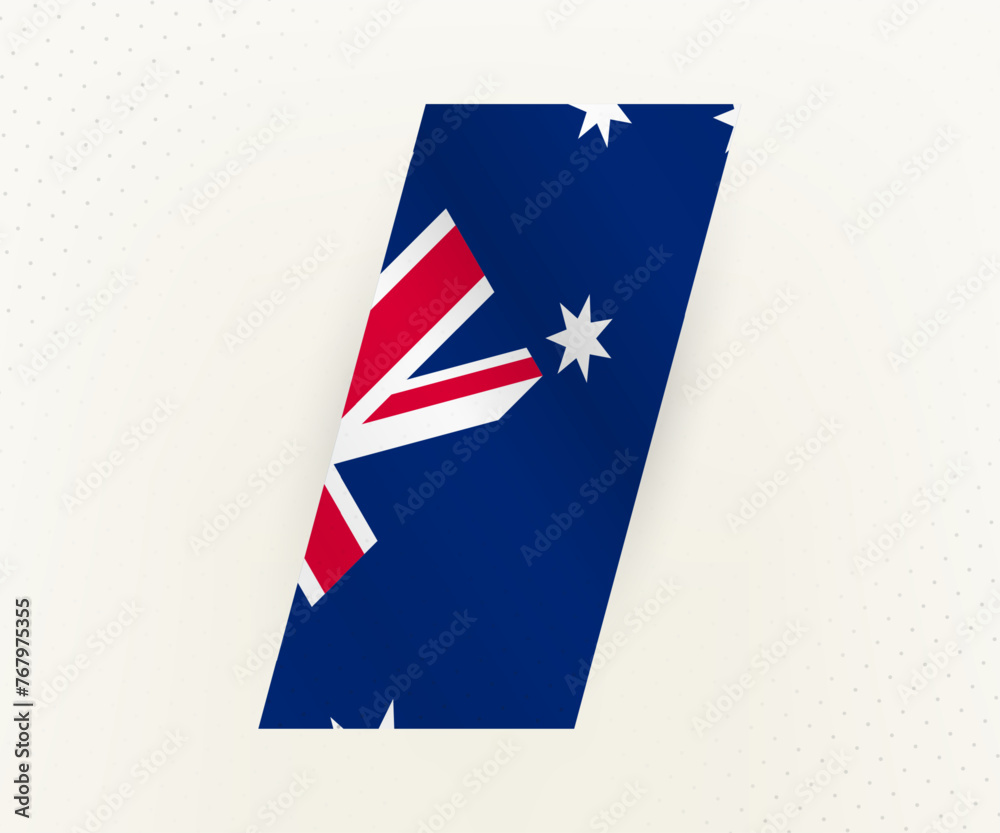 Abstract modern vertical flag of Australia on beige background with dots. Abstract modern vertical flag of Australia on beige background with dots.