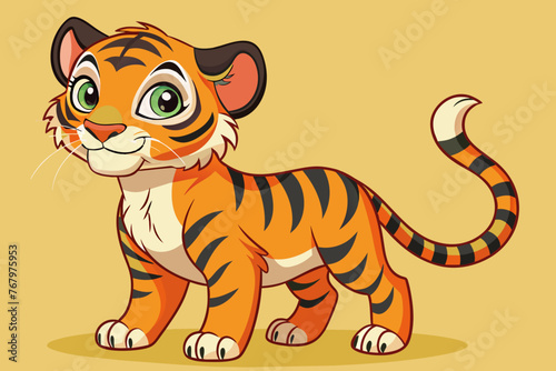 Fototapeta Naklejka Na Ścianę i Meble -  baby Tiger  vector art illustration
