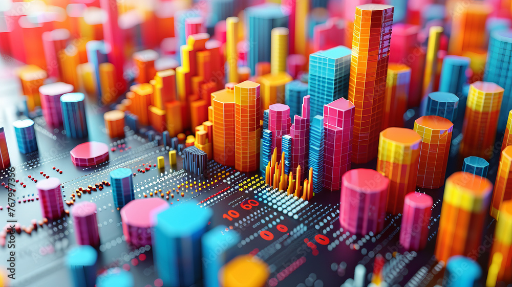 an architecual style drawing of a financial results graph with an upward trend layered on top of a data set in 3D space,generative ai an architecual style drawing of a financial results graph with an upward trend layered on top of a data set in 3D space,generative ai