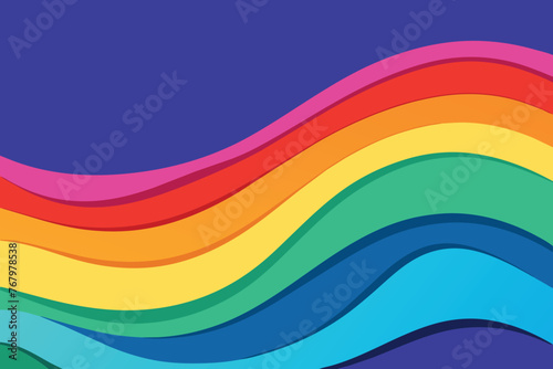 Colorful abstract wavy papercut layers background gradient shape design vector