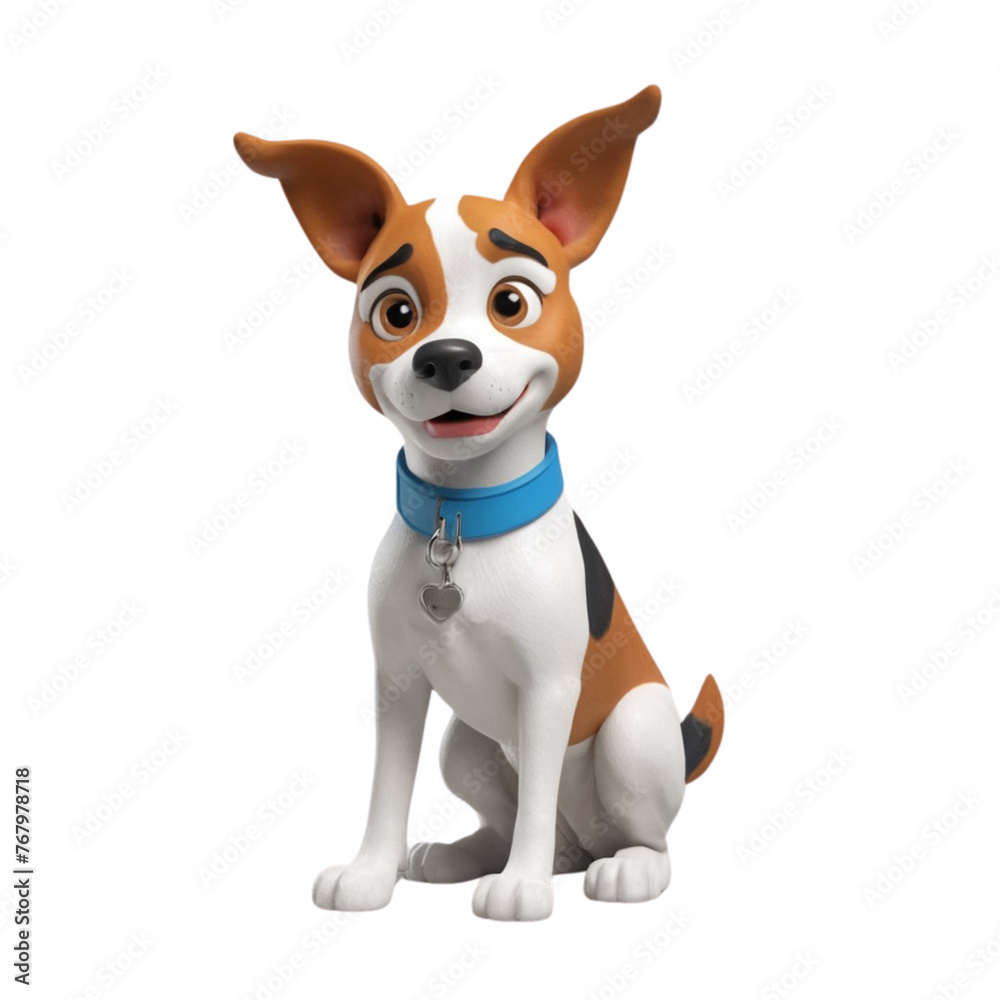 3d rendering of cartoon dog on Isolated transparent background png. generated with AI 3d rendering of cartoon dog on Isolated transparent background png. generated with AI