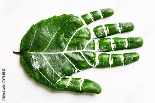 手の形をした葉っぱ（SDGs・温暖化・気候変動・気候変化）