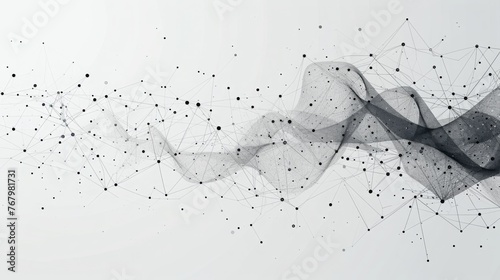 a minimalist vector image of a neural network  using interconnected geometric shapes and pulsing lines to symbolize the flow of information and learning within an AI abstract