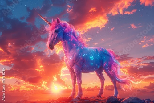 Celestial Unicorn at Sunset