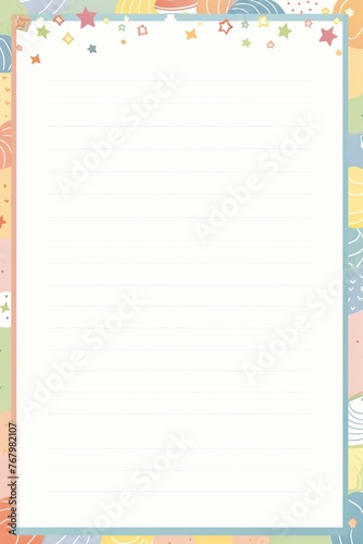 A close up of a note paper with a floral border