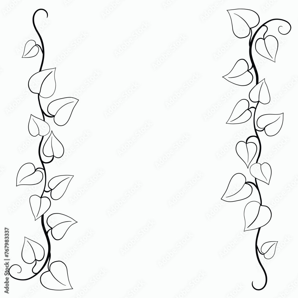 Floral ivy drawing decorative ornament flat design. Floral ivy drawing decorative ornament flat design.