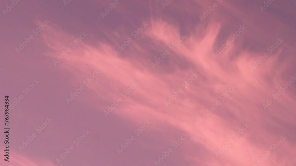 Light Gentle Clouds in Pink Lilac Blue Sky at Sunrise Time Lapse. Beautiful Clear Colorful Sky with Cirrus Clouds at Dawn. Background High Colored Clouds and Skyscraper at Sunset, Atmosphere, Aerial. Light Gentle Clouds in Pink Lilac Blue Sky at Sunrise Time Lapse. Beautiful Clear Colorful Sky with Cirrus Clouds at Dawn. Background High Colored Clouds and Skyscraper at Sunset, Atmosphere, Aerial.