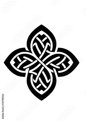 Celtic SVG Knot Clover and Cross, Celtic for Cricut, Vintage Celtic Design, Druid Line Art, Cut File, Celtic Knot Silhouette, Runic SVG, Celtic Knot Clipart, Celtic Knot Cutfile for Cricut