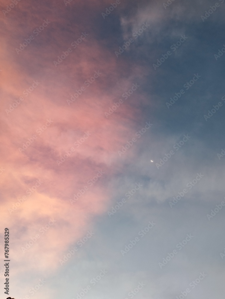 Pink and blue sky