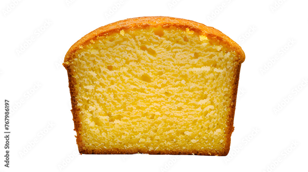 Fototapeta premium A Plain Vanilla Cake Slice Isolated on a Transparent Backdrop (A PNG Cutout)