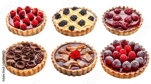 Tempting Set of Bakewell Tart Slices on Transparent Background - Classic British Pastry Delights for Gourmet Connoisseurs