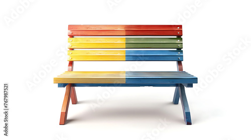 New style  bench isolated background, modern design, comfortable relaxation option.