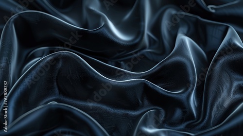Illustration of rich black velvet, luxury texture highlighted, deep and plush ,3D render