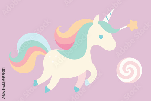 rainbow pastel unicorn candy watercolor on paper abstract background