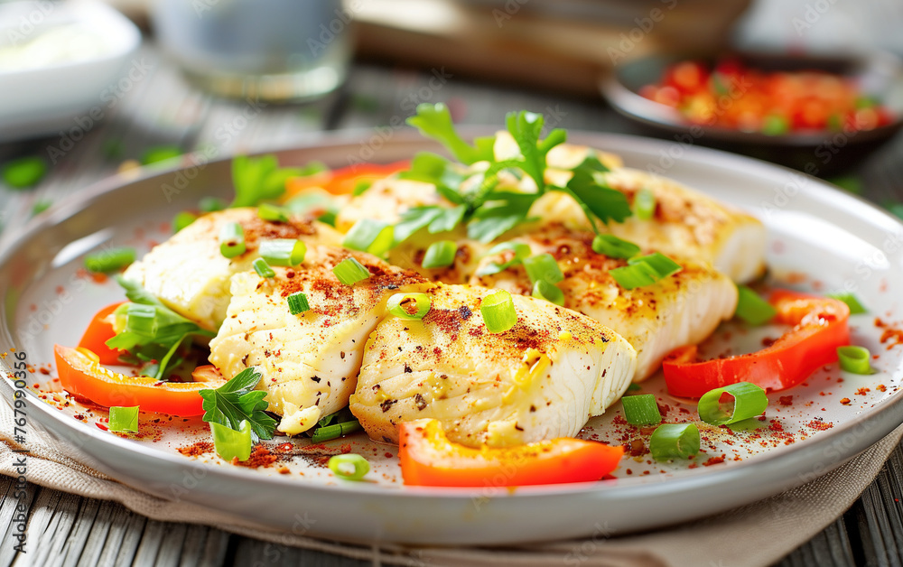 Gourmet pan-fried tofu,created with Generative AI tecnology.