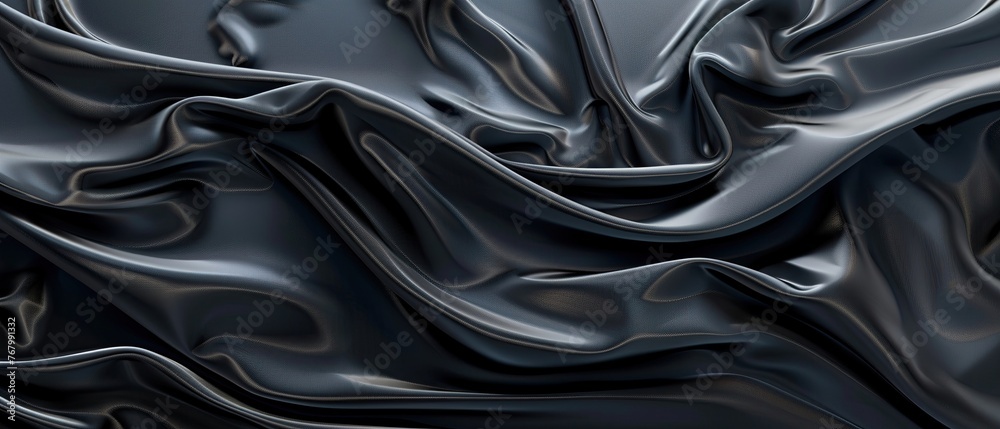 Luxurious black velvet texture in a detailed illustration, embodying richness ,3D render - obrazy, fototapety, plakaty 