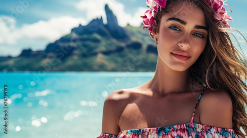 woman on a tropical island